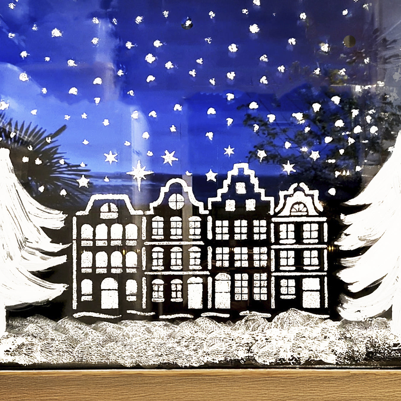 Fenstermalerei mit Blanc de Meudon