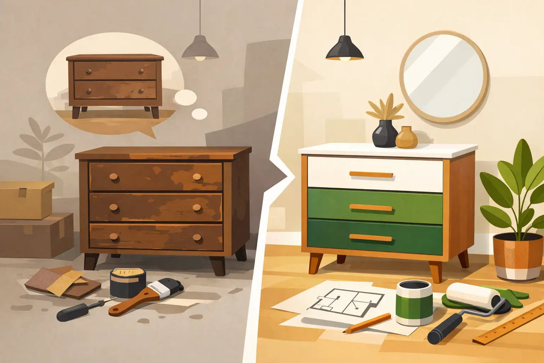 Upcycling Kommode vorher nachher richtig planen