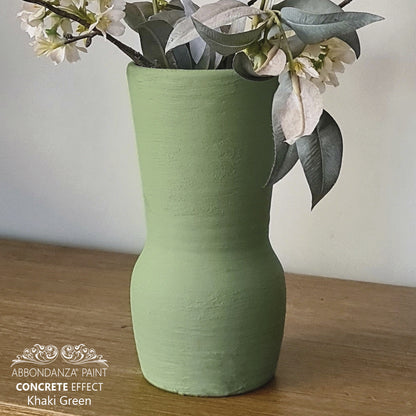 Concrete Effect Khaki Green Vase