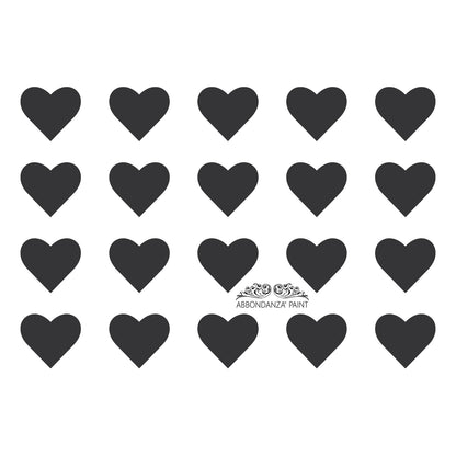 Schablone „Big Heart Pattern“ zum Aufbringen eines dekorativen Herzmusters auf Möbel, Wände und Accessoires.