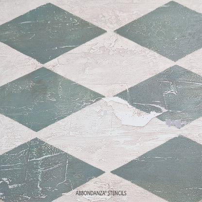 Abbondanza Stencil Harlequin distressed effect close