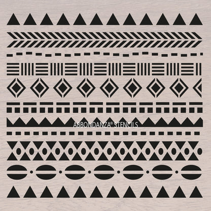 Schablone „Tribal Borders“ Musterschablone
