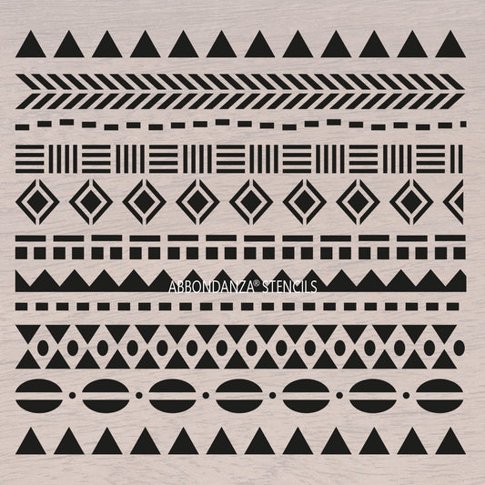 Schablone „Tribal Borders“ Musterschablone