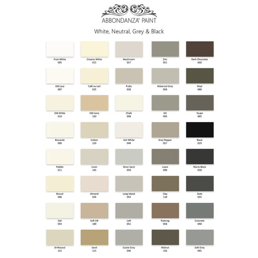 Farbkarte White, Neutral, Grey & Black