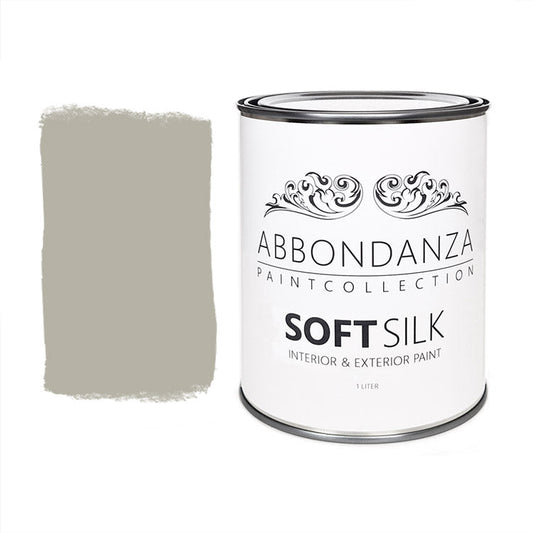 Lak Soft Silk Loft is een warme middelgrijze tint, tussen de grijs- en taupe tinten in. Prachtig in een industrieel interieur.