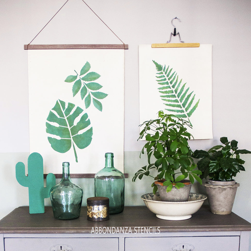 DIY project botanic stencils