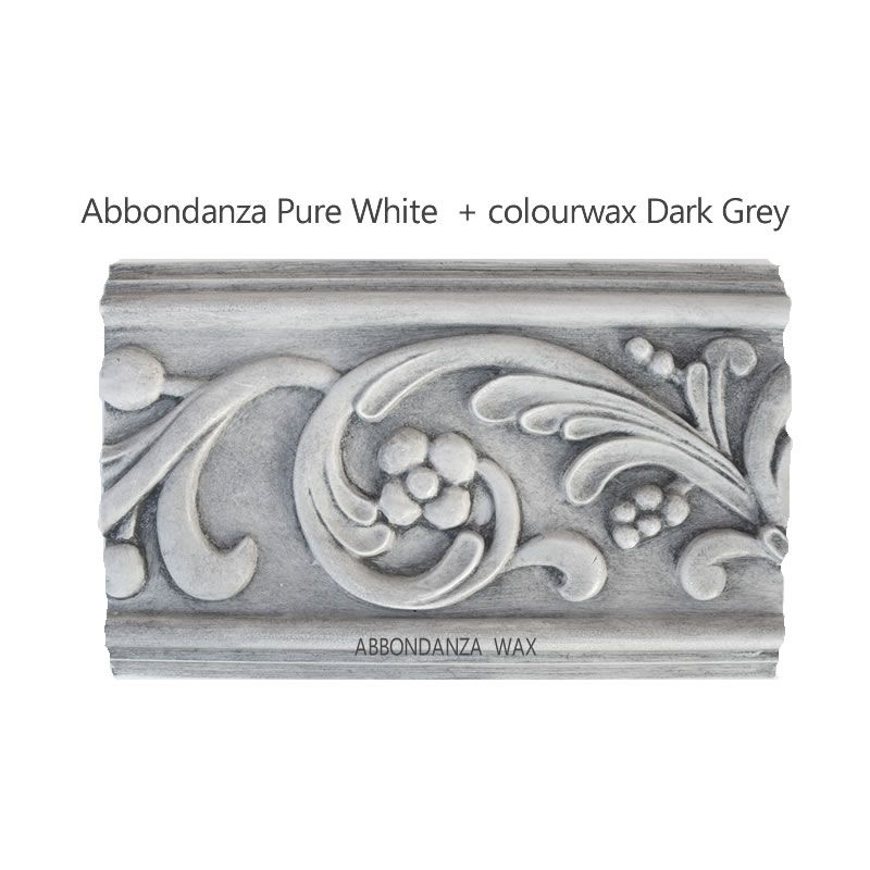 Abbondanza Colourwax Dark Grey op krijtverf Pure White